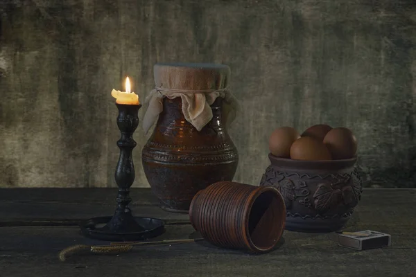   Natürmort mum ile akşam