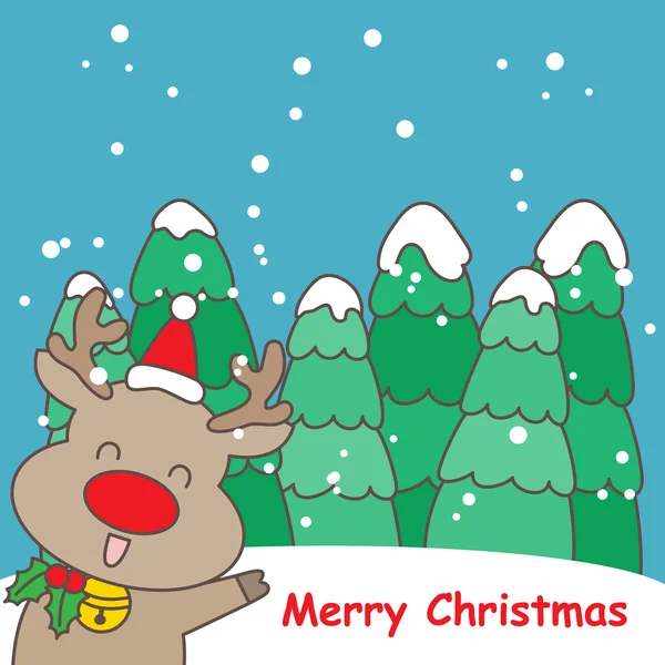Happy cartoon reindeer — Stock Vector