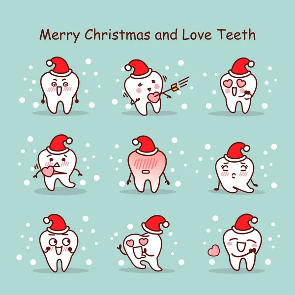 Feliz Natal e dentes de amor — Vetor de Stock