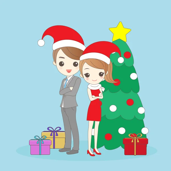 Рождество деловые мужчины и женщины — стоковый вектор