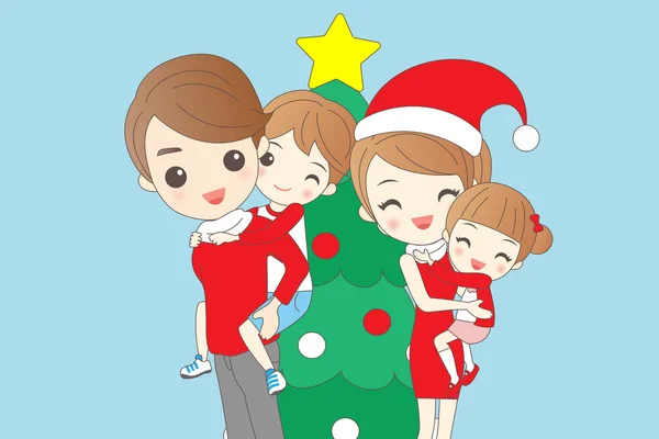 Parents de Noël portant des enfants — Image vectorielle