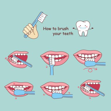 how to brush your teeth, clipart