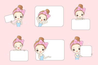 kadın gülümseme ve billboard göster