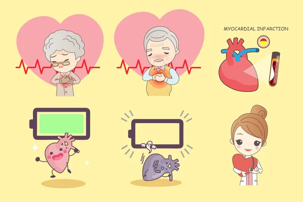 Old people with heart disease — Stock Vector