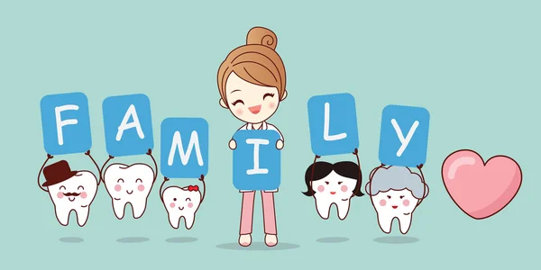 Zub s rodinou drží billboardy — Stockový vektor