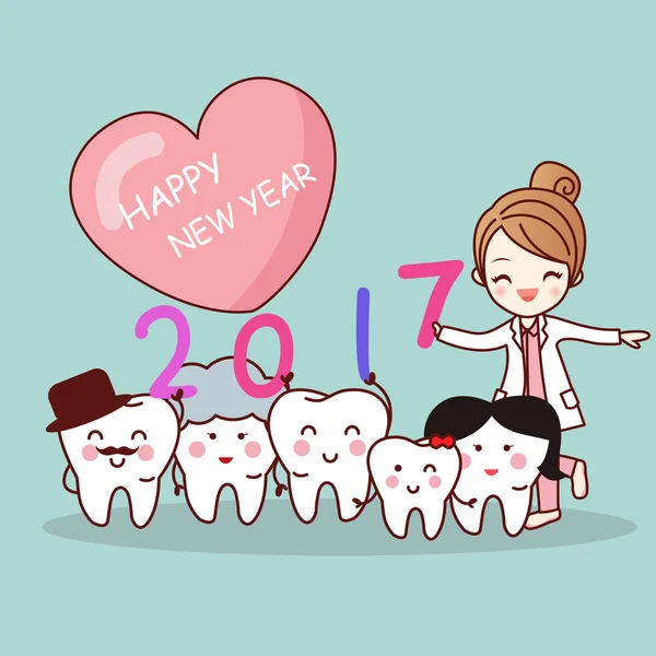 Szczęśliwego nowego roku z zębów — Wektor stockowy