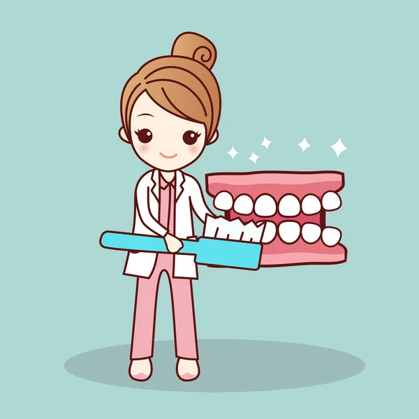 Dentist teach you brush teeth — ストックベクタ