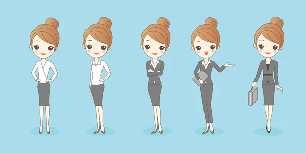 Business woman wear different clothes — стоковый вектор