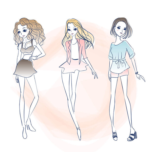 cartoon fashion woman