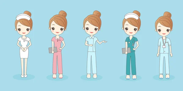 Cartoon beautiful nurse — Stock Vector