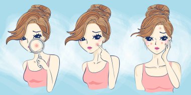 çizgi film kadın yüz sorunu var