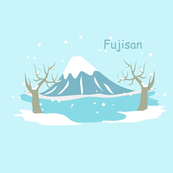Górskie fuji w śniegu — Wektor stockowy