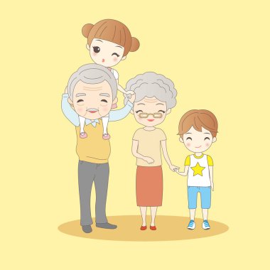 sevimli çizgi mutlu aile