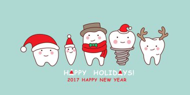 sevimli çizgi diş Noel kutlaması