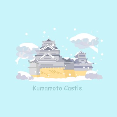 sevimli çizgi Japonya kumamoto Kalesi