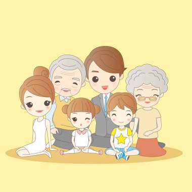 mutlu çizgi film aile