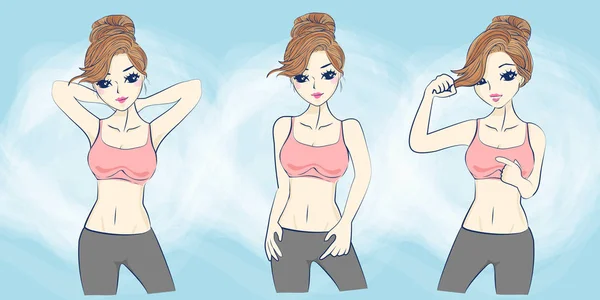 Dessin animé Sport Femme — Image vectorielle