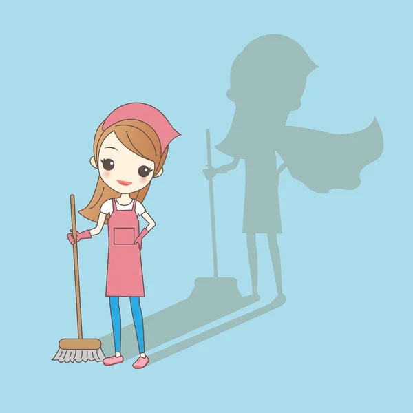 Мультфильм молодая домохозяйка — стоковый вектор