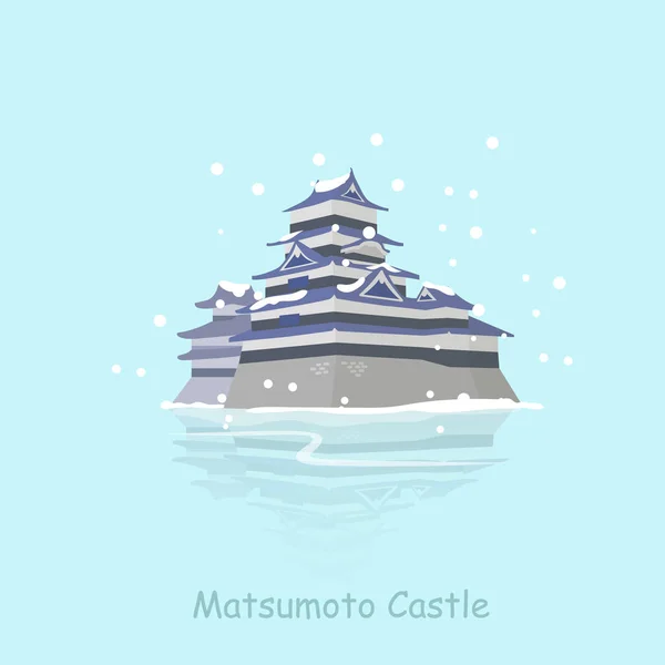 Cartoon japan matsumoto castle — Stock Vector