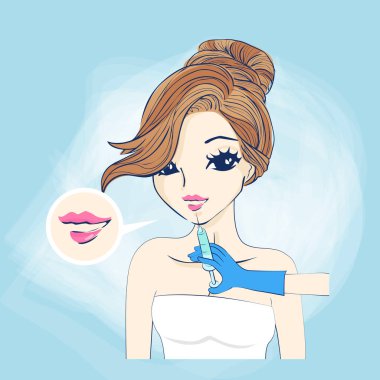 kadın enjeksiyon onun ağzına