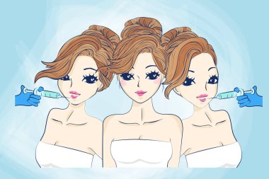 kadın enjeksiyon onun ağzına