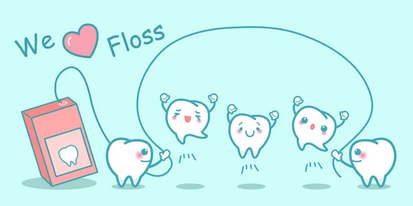 Nous aimons la soie dentaire — Image vectorielle