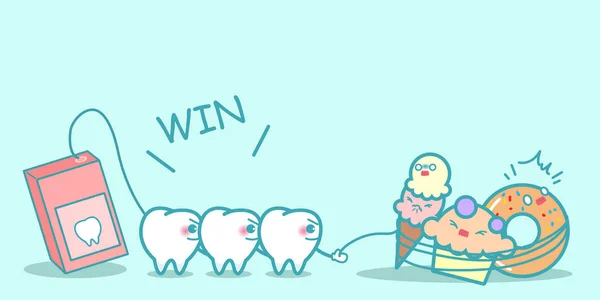 Cartoon tanden beat snoep — Stockvector