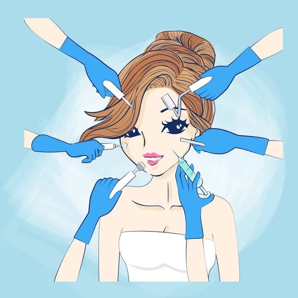 çizgi film kadın ve kozmetik 