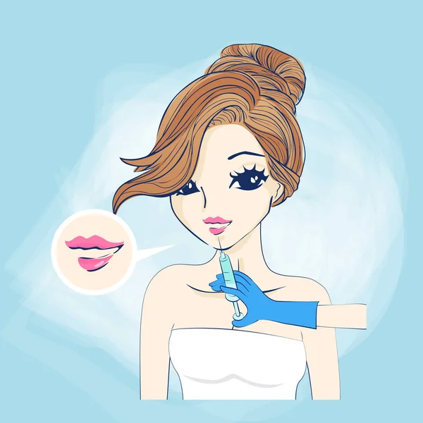 kadın enjeksiyon onun ağzına