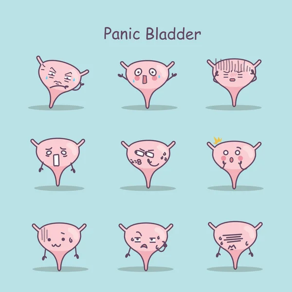 Panic cartoon bladder — Stock Vector
