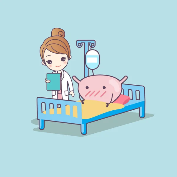 Cute cartoon bladder and doctor — Stock Illustration Cute cartoon bladder and doctor Royalty Free Stock Vectors