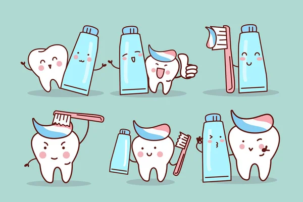 Cepillo de dientes y limpio — Vector de stock