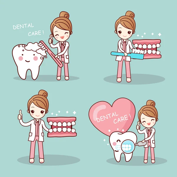 Dentista y diente — Archivo Imágenes Vectoriales