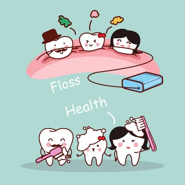 Cartoon tooth family — Stock Vector