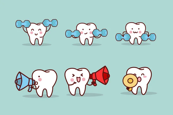 Dente bonito dos desenhos animados —  Vetores de Stock