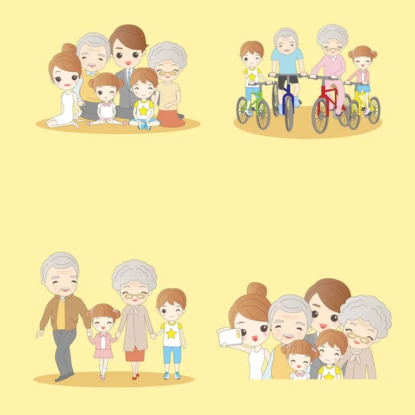 Dibujos animados familia feliz — Vector de stock