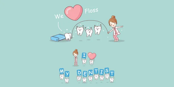 Dentiste avec dent — Image vectorielle