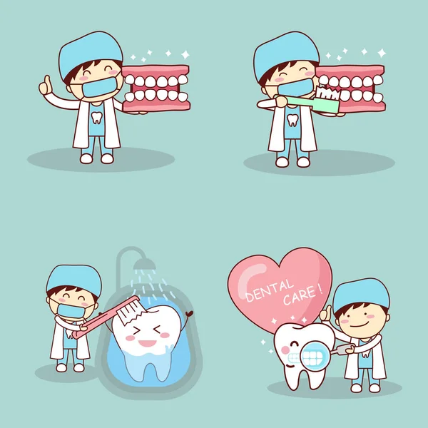Dentista con tooh — Vector de stock