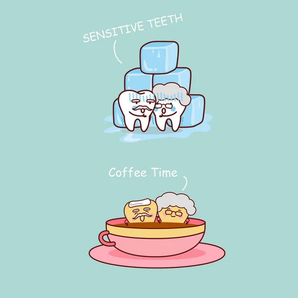 卡通高级牙齿敏感 — 图库矢量图片