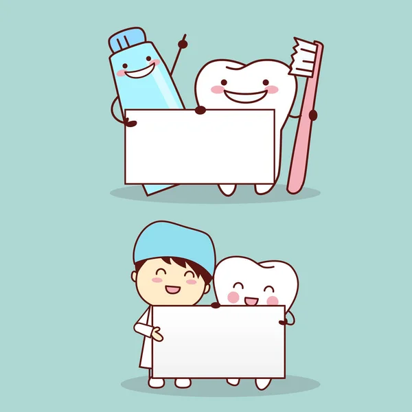 Gigi dengan dokter gigi Stok Vektor