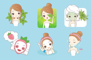 güzel genç kadın karikatür