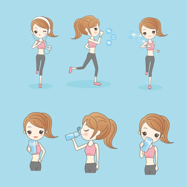 Mignon dessin animé sport femme — Image vectorielle