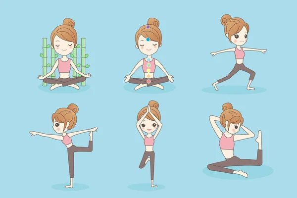 Deporte mujer hacer yoga — Vector de stock
