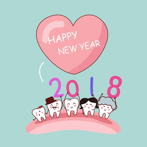 Tooth with new year — Stock Vector