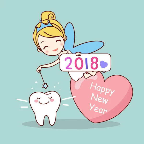 Zahn mit Neujahr — Stockvektor