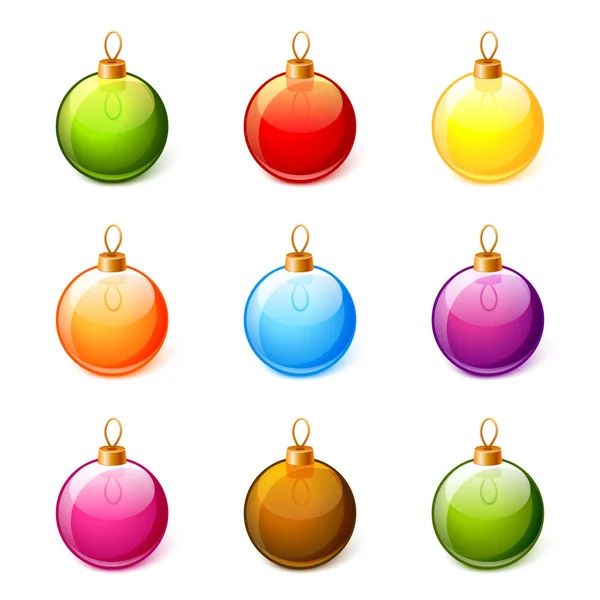 Ensemble de boules de Noël colorées vecteur — Image vectorielle