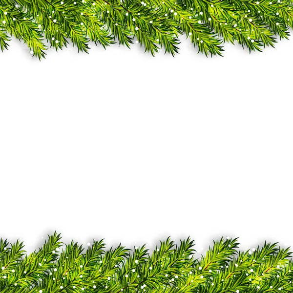 Boże Narodzenie drzewo gałęzie rama wektor — Wektor stockowy