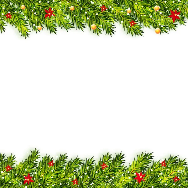 Noel ağacı dalları vektör çerçeve — Stok Vektör