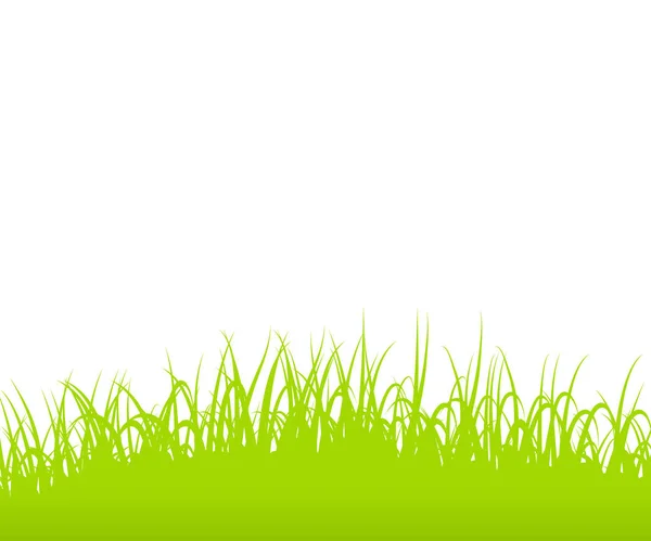 Gras grenzt Silhouette auf weißem Hintergrund — Stockvektor