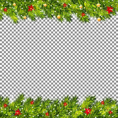 Saydam arka plan vektör Noel ağaç dallarında